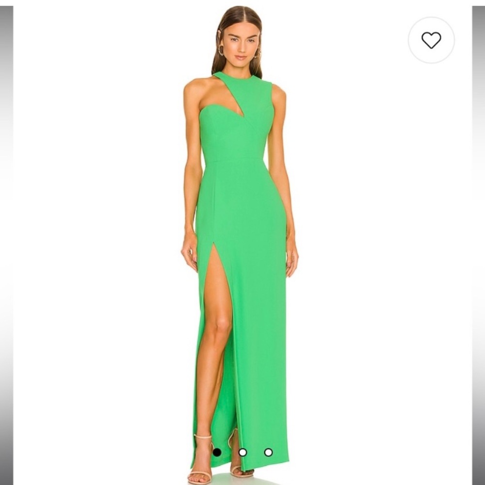 Amanda Uprichard- Green one shoulder dress!